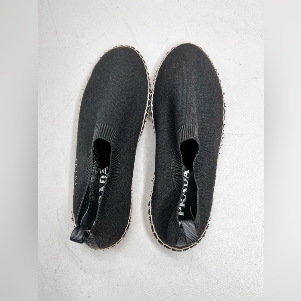 New Prada Calzature Donna Kit  Sock Style Stretchy Black Size 37 Espadrille - Picture 3 of 8